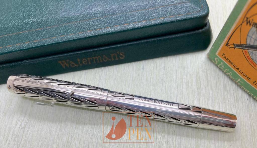RARE WATERMAN 494 SILVER OVERLAY - BAYLEAF DECORATION | Tenpen